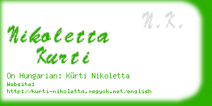 nikoletta kurti business card